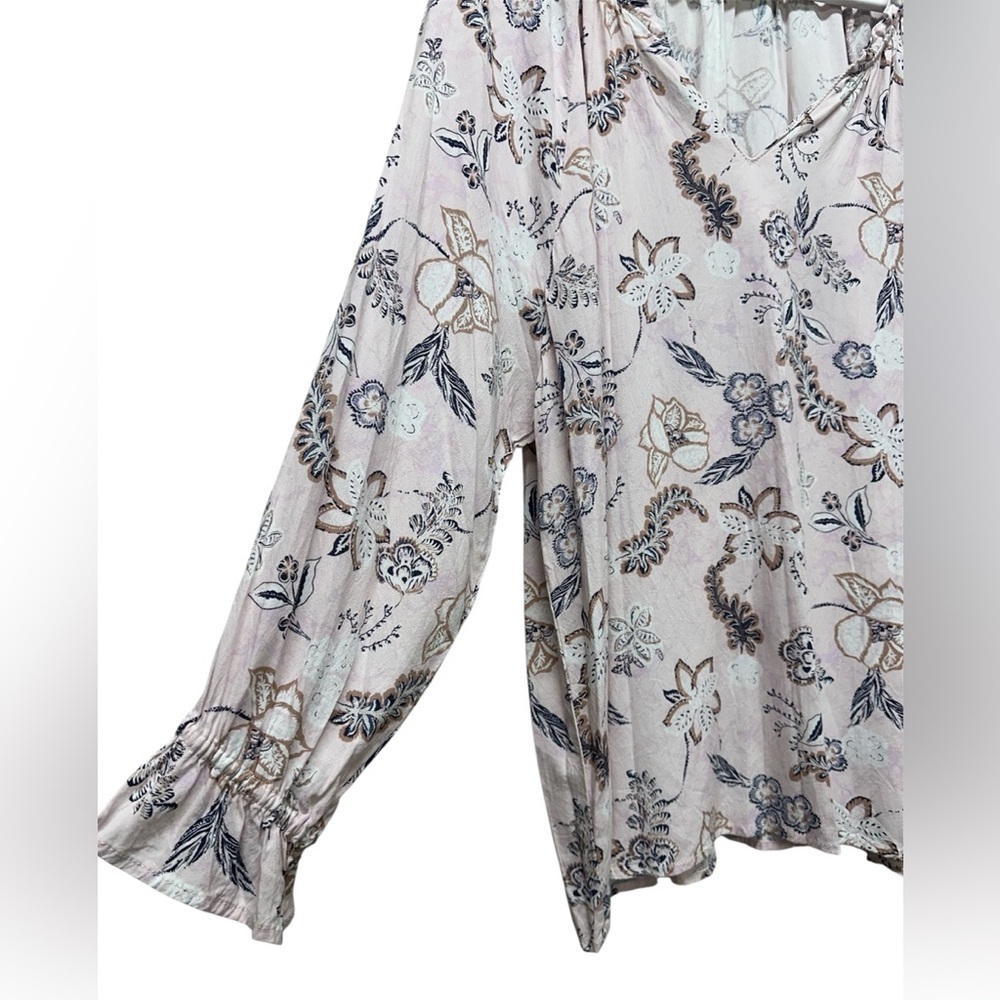 C&C California Floral Blouse Boho Top Cottagecore Pink Flowy Relaxed Feminine - Picture 3 of 9